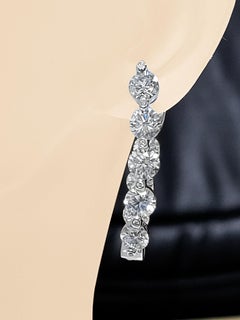 9.33 Carat 148Karat Gold Shared Prong Set Inside/Outside Oval Hoop Earrings