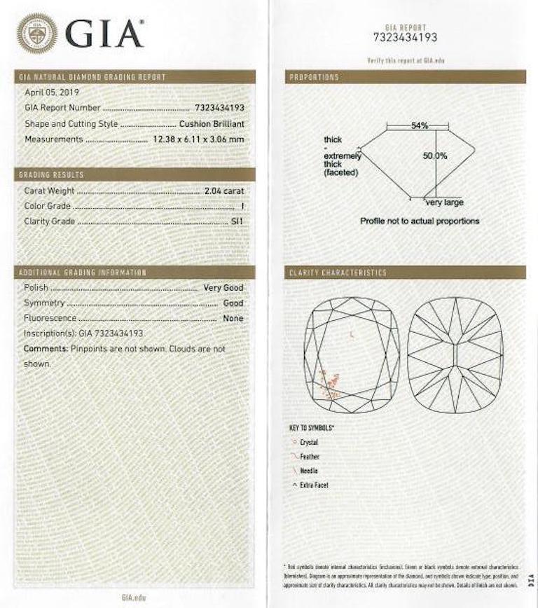 Modern GIA Certified 14.04 Carat Cushion Cut Sapphire and Cushion Diamond Platinum Ring