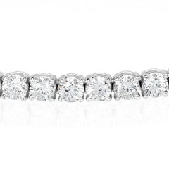 Pulsera de tenis con diamantes redondos talla brillante de 9,98 quilates en oro blanco de 18 quilates