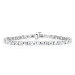 Bracciale tennis con diamanti rotondi taglio brillante da 9,98 carati in oro bianco 18 carati