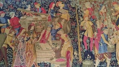 998 - Magnificent Jaquar Tapestry Vintage Aubusson Style Medieval Design