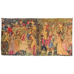  998 - Magnificent Jaquar Tapestry Vintage Aubusson Style Medieval Design