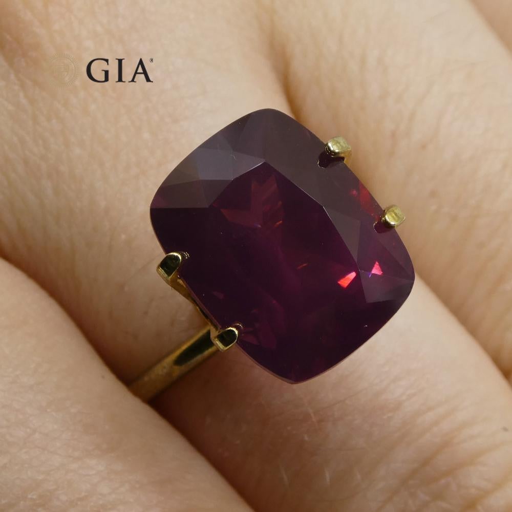 9.98ct Cushion Purple-Red Spinel GIA Certified Tanzania 9