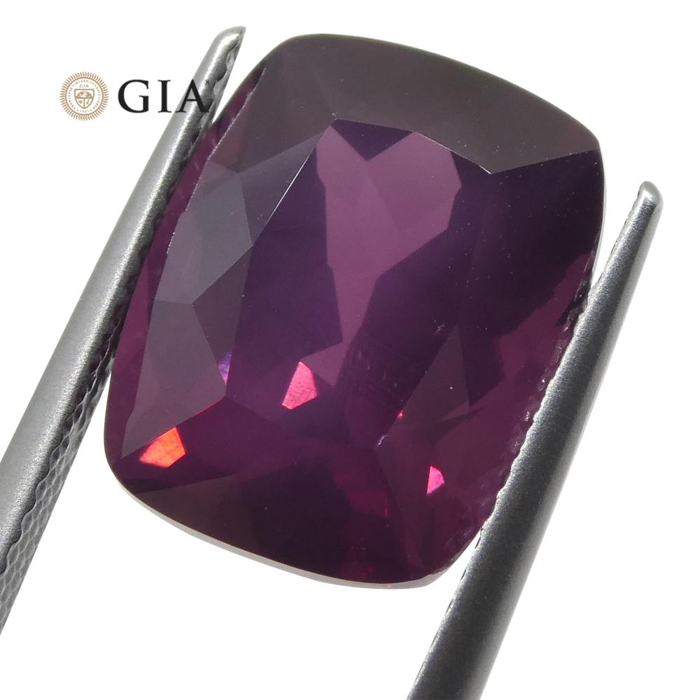 Women's or Men's 9.98ct Cushion Purple-Red Spinel GIA Certified Tanzania For Sale