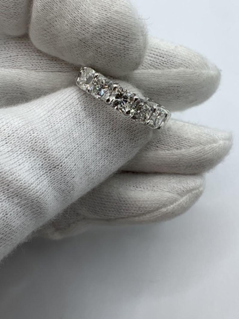 Contemporary 9.99 Carat Cushion Cut Eternity Band Ring