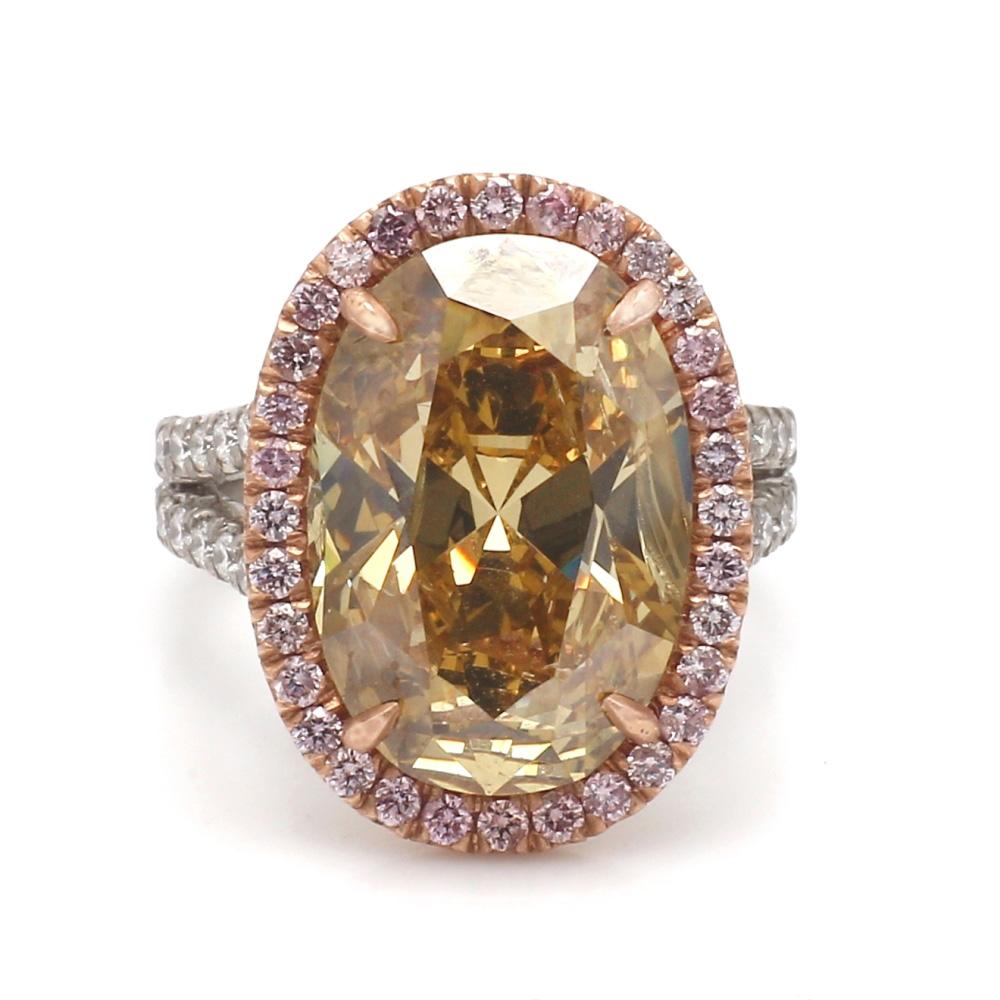 Oval Cut 9.99ct Fancy Deep Brown-Yellow Oval Diamond GIA For Sale