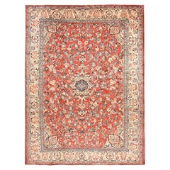 9'9 "x13' Alfombra Oriental Vintage Persa Roja Mahal Limpia de Lana Suave Anudada a Mano