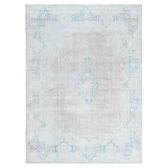 9'9"x13'3" Worn Wool, Hand Knotted, Pink, Vintage Farsian Kerman Rug
