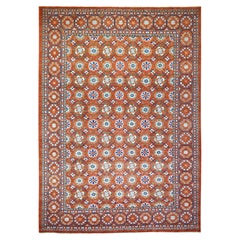9'9 "x13'6" Arancione bruciato, Afghan Ersari, Tappeto orientale in morbida lana annodata a mano