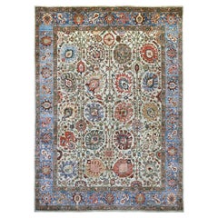 9'9"x13'8" Greenish Gray Northwest Persian All Over Design Hand Knotted Wool Rug
