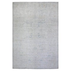 9'9"x13'8" Platin Grauer Bidjar Garus Design Handgeknüpfter Teppich aus Wolle mit Dense Weave-Design