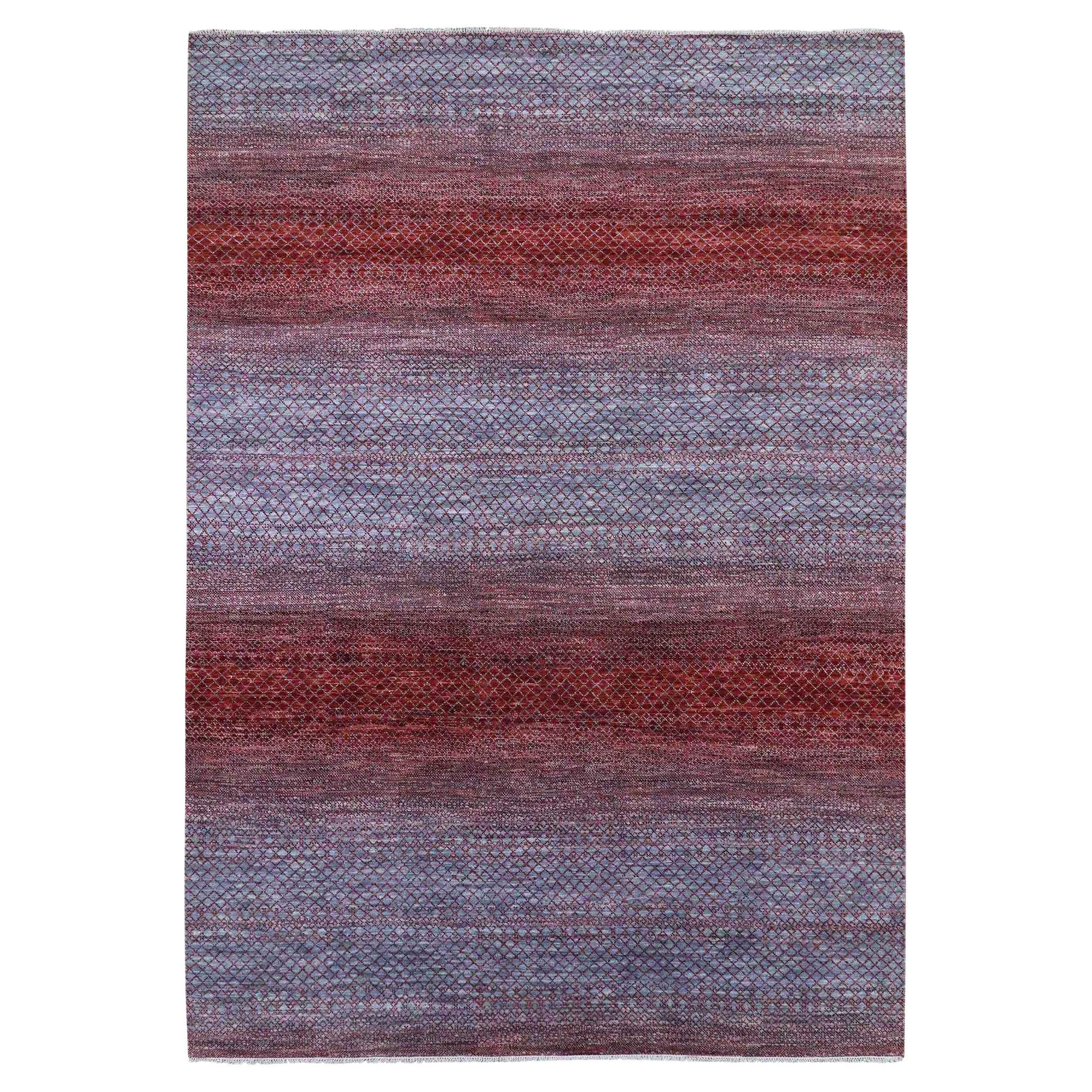 9'9 "x14' Bräunlich Rot Modern Chiaroscuro Handgeknüpft Reine Wolle Orientteppich