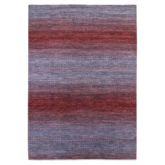 9'9"x14' Brownish Red Modern Chiaroscuro Hand Knotted Pure Wool Oriental Rug