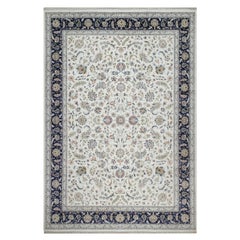 9
9"x14
1" Ivory Nain with All Over Design Hand Knotted Wool and Silk Rug