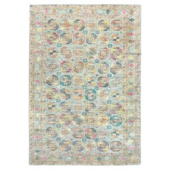 9'9"x14'1" Silver Blue, Afghan Super Kazak Pure Wool Hand Knotted Rug