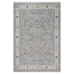 9
9"x14
4" Blue Hand Knotted Wool
Silk Nain with All Over Design Oriental Rug