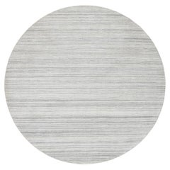9
9"x9
9" Gray, Hand Loomed Undyed Natural Wool, Modern Design Rug