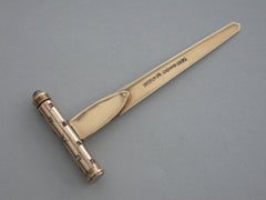 9-Carat Gold Combination Bookmark, Paper Cutter and Jewelled Propelling Pencil
