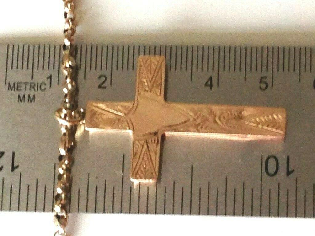 Women's or Men's 9ct 375 Antique Cross & Chain