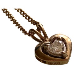 9ct 375 Gold 0.3 carat heart diamond Necklace
