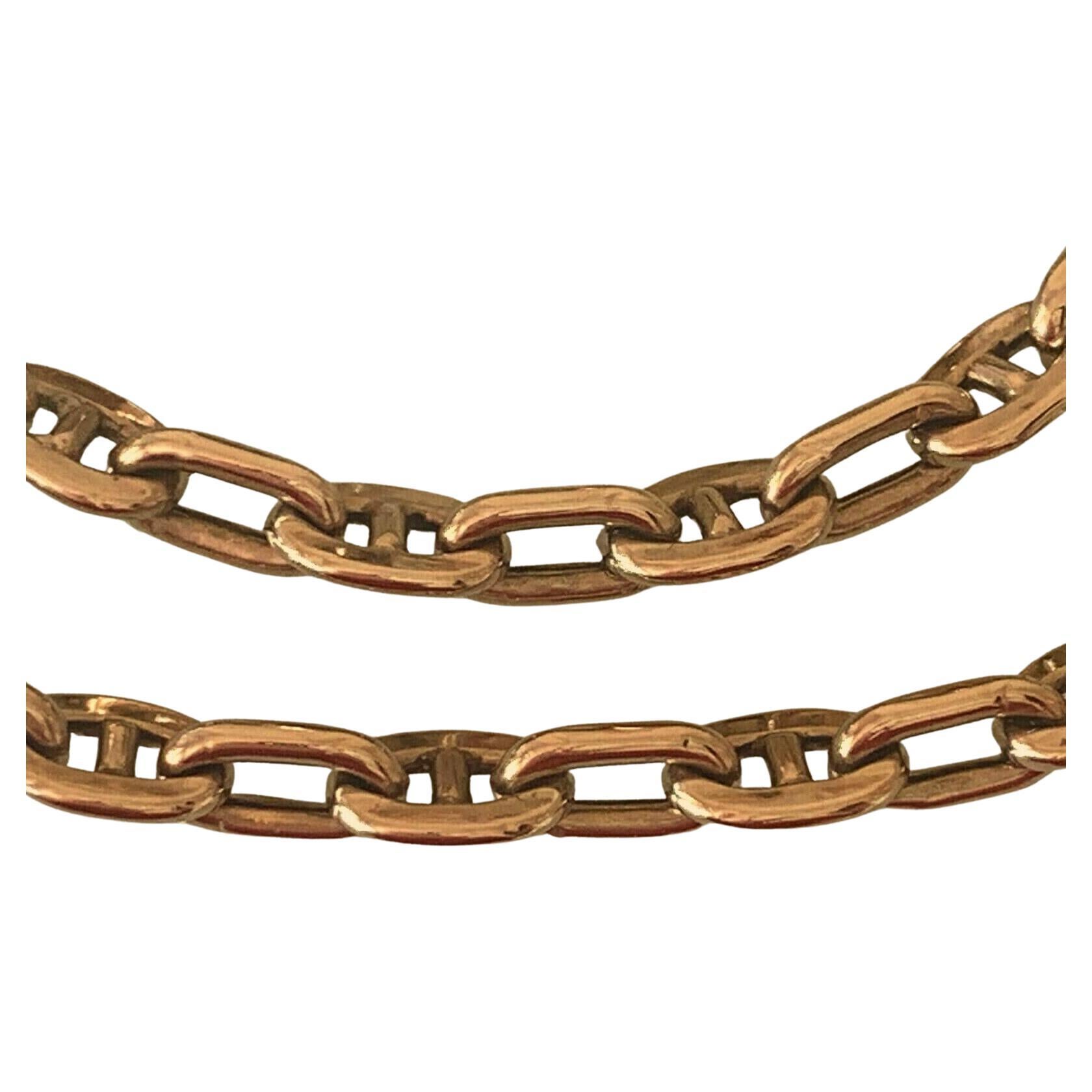 9 Karat 375 Gold Große Chunky Link Halskette im Angebot