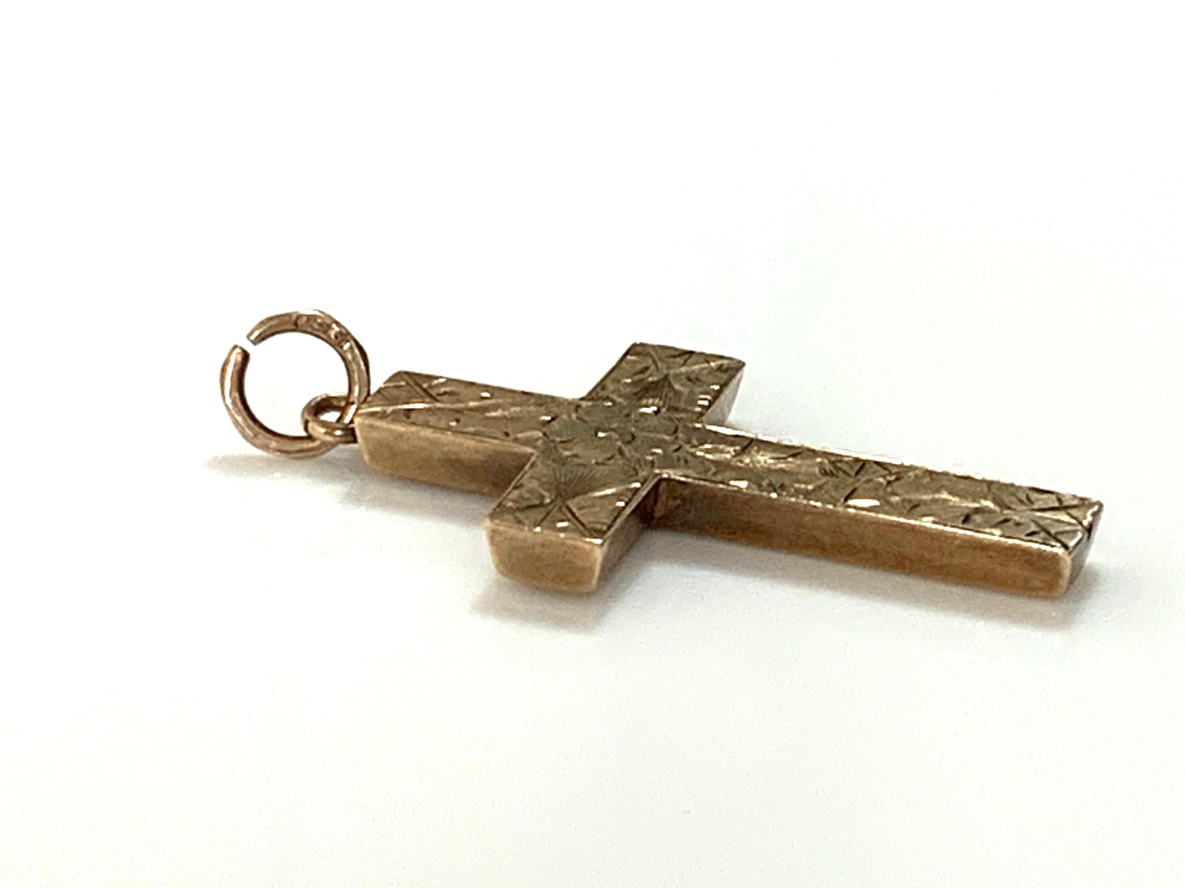 9 Karat 375 Gold Antiker Kreuz-Anhänger (Edwardian)