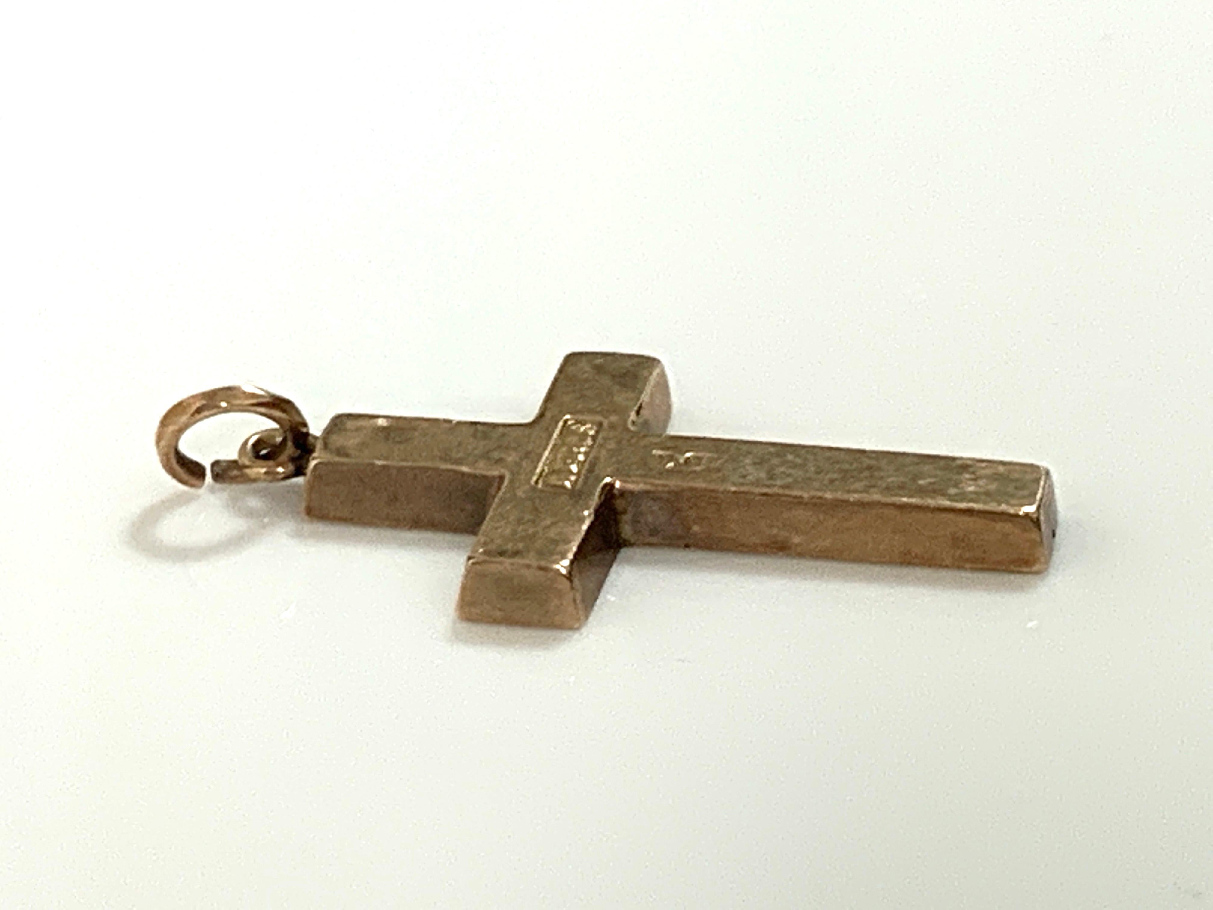 9 Karat 375 Gold Antiker Kreuz-Anhänger für Damen oder Herren