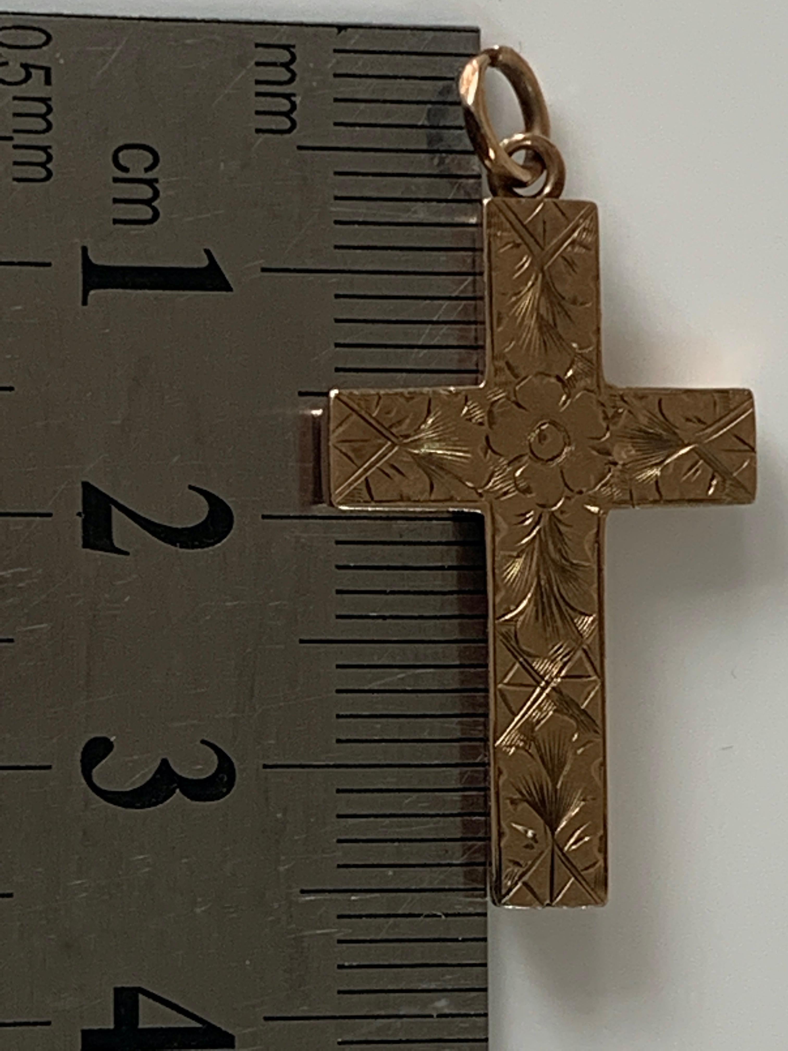 9 Karat 375 Gold Antiker Kreuz-Anhänger 2