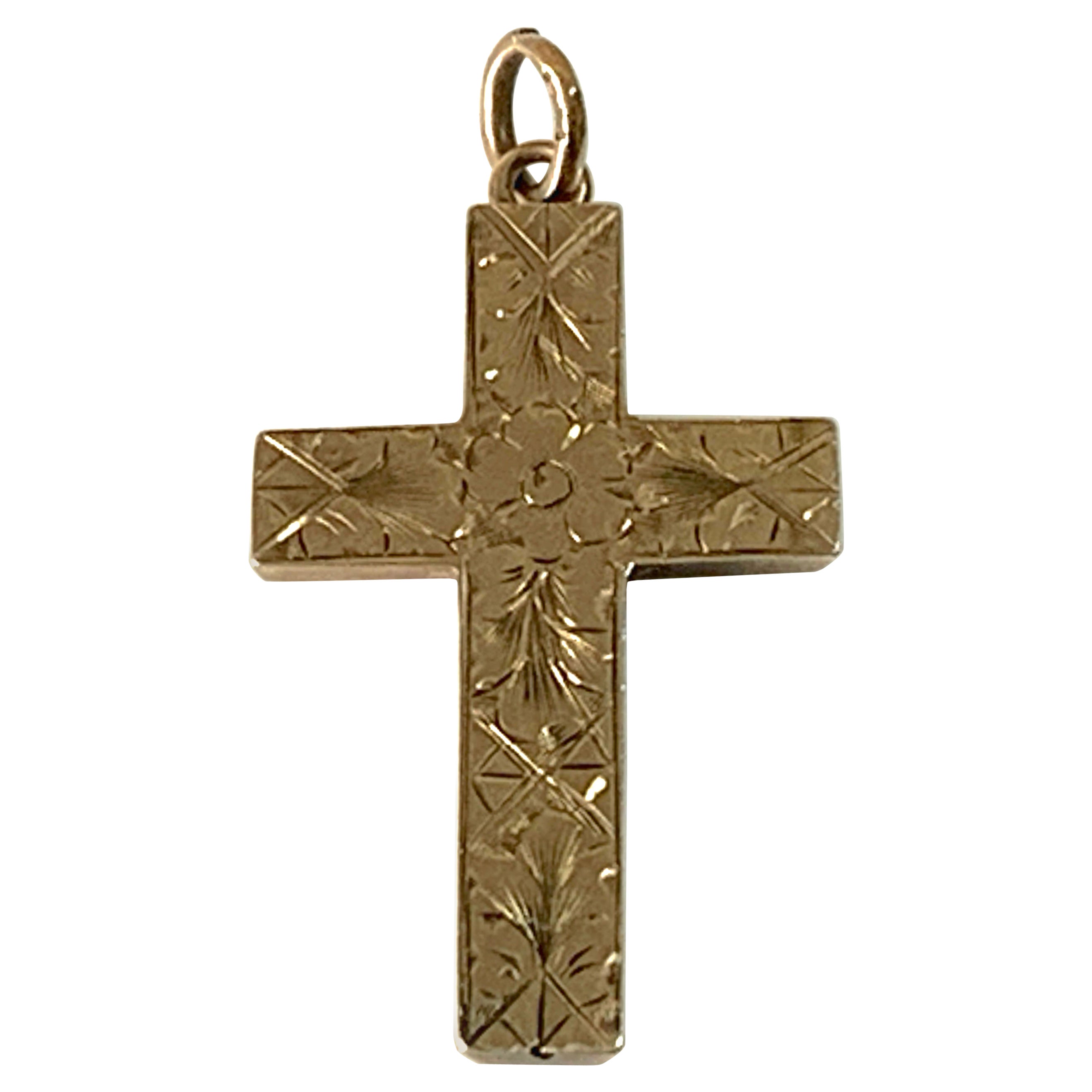 9 Karat 375 Gold Antiker Kreuz-Anhänger