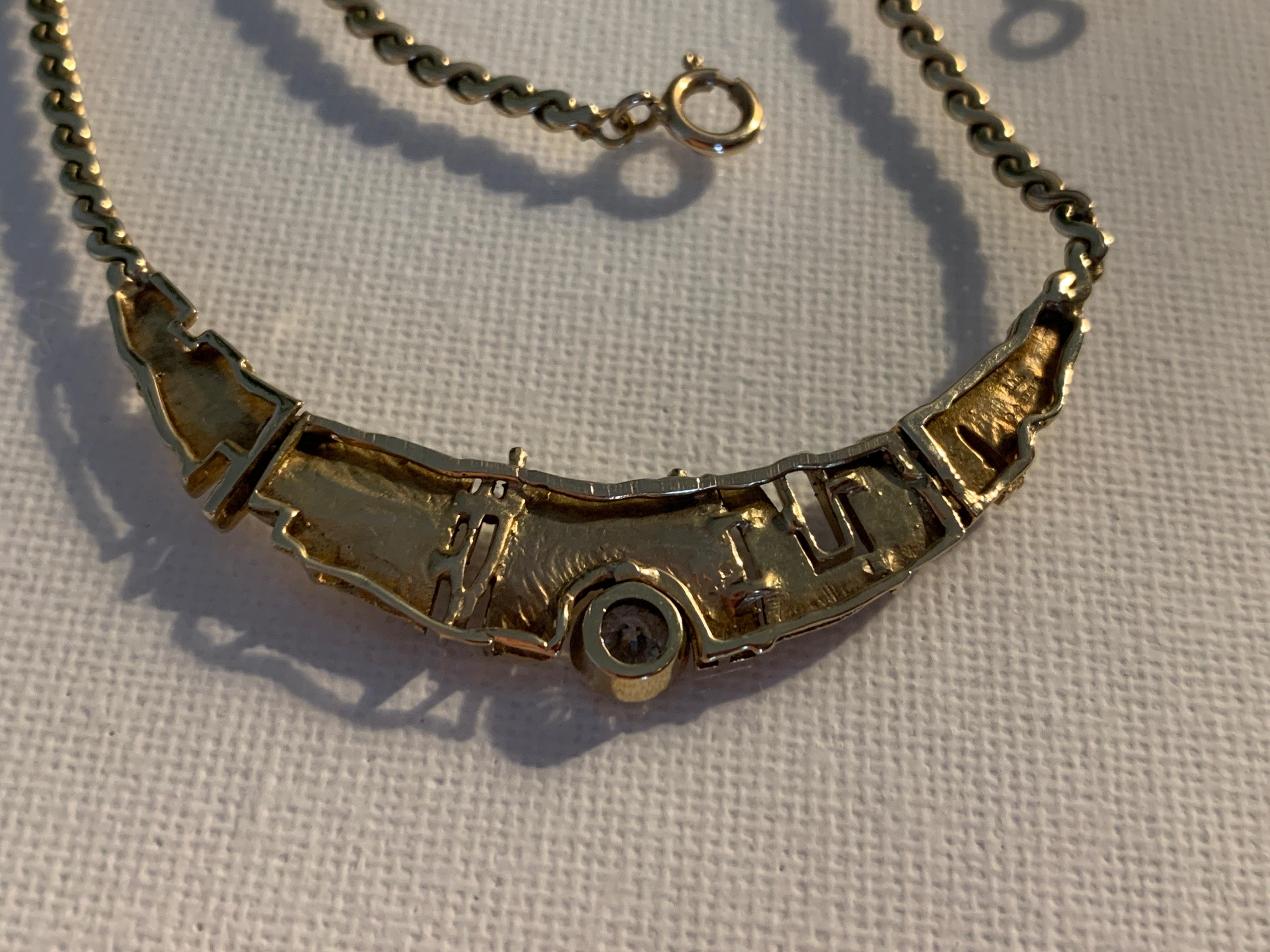 9ct 375 Gold 0.84 Carat Diamond Necklace For Sale 4