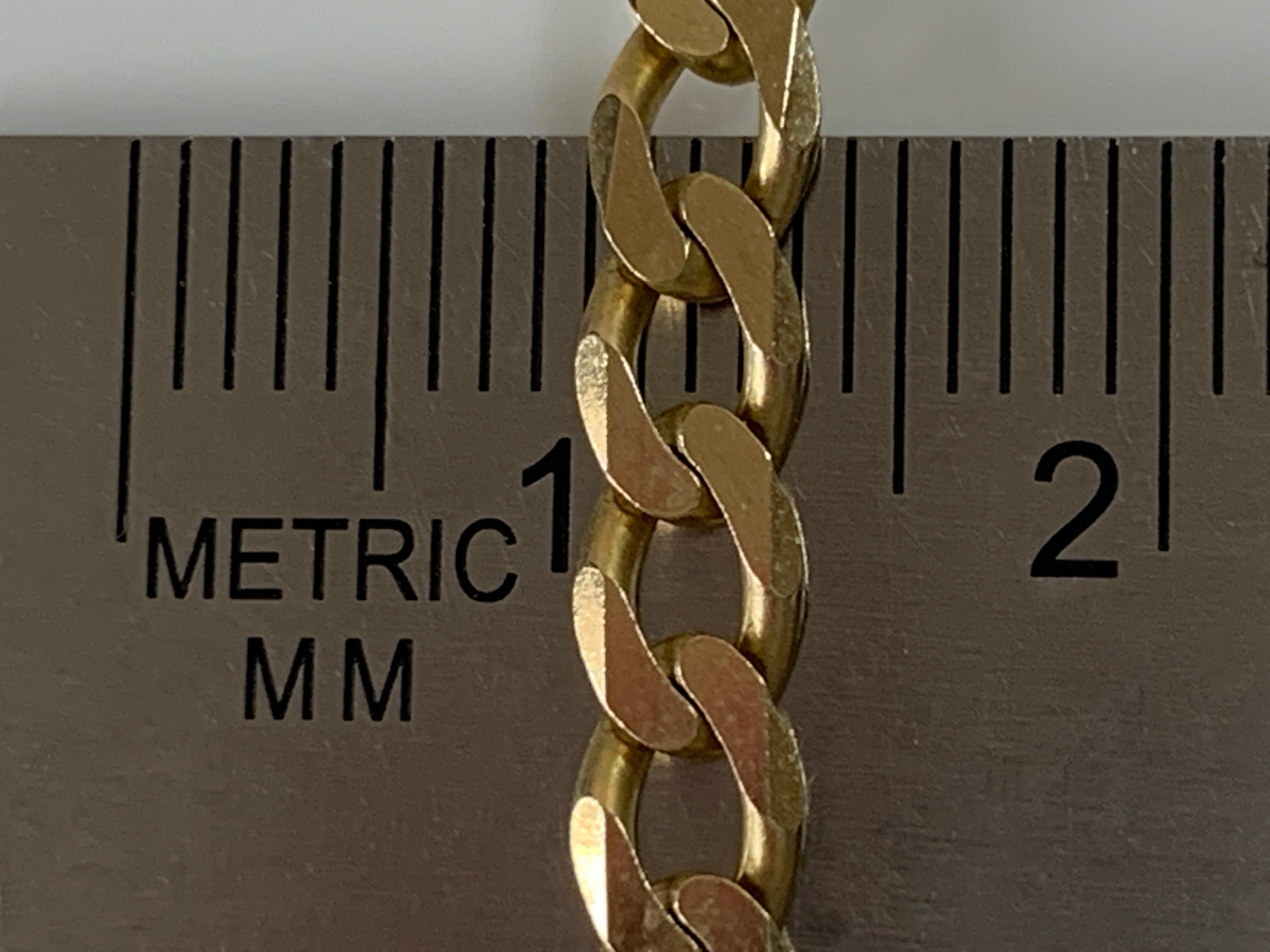Modern 9ct 375 Gold Curb Chain For Sale