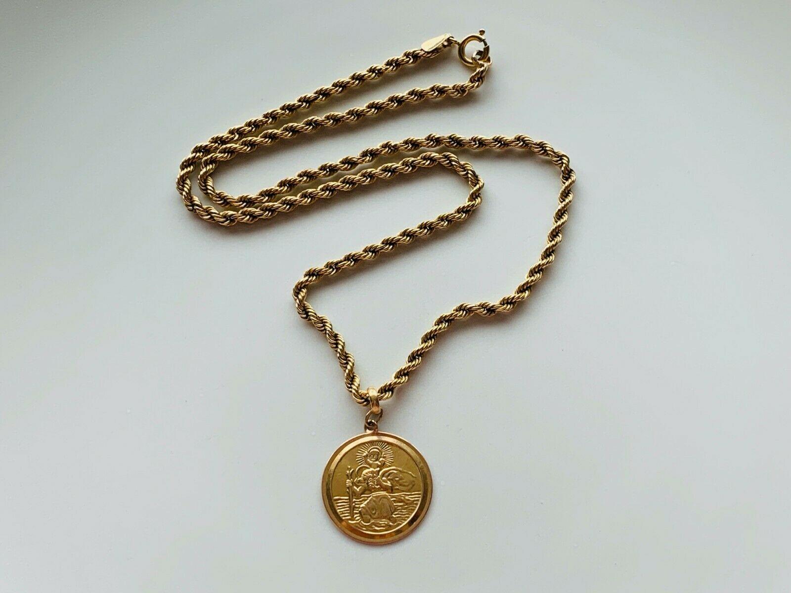 9ct 375 Gold St.Christopher Pendant & 9ct Gold 20
