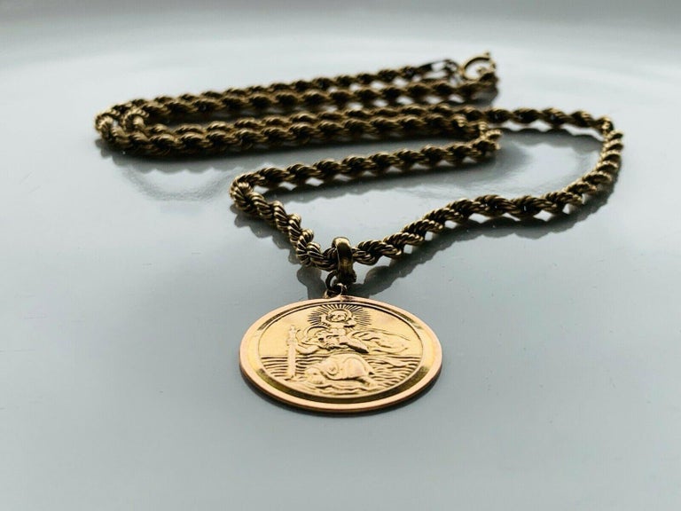 9ct 375 Gold Georg Jensen St.Christopher Necklace at 1stDibs