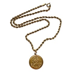 Retro 9ct 375 Gold Georg Jensen St.Christopher Necklace