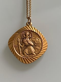 9ct 375 Gold Georg Jensen St.Christopher on a 14ct 585 Gold 21" Chain