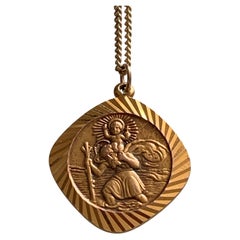 9ct 375 Gold Georg Jensen St.Christopher on a 14ct 585 Gold 21" Chain