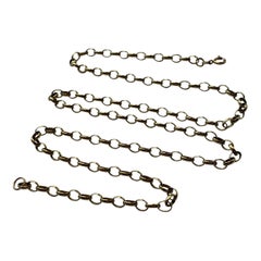 Cadena de eslabones largos de oro 375 9 ct de 24 pulgadas