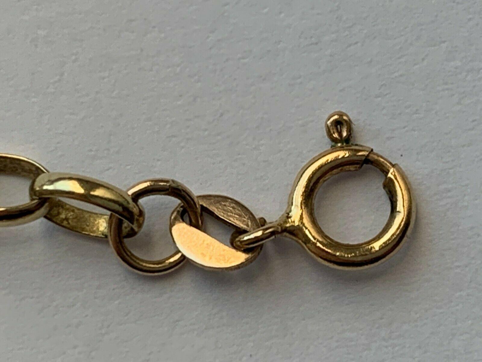 Femenino o masculino Cadena de eslabones largos de oro 375 9 ct de 24 pulgadas