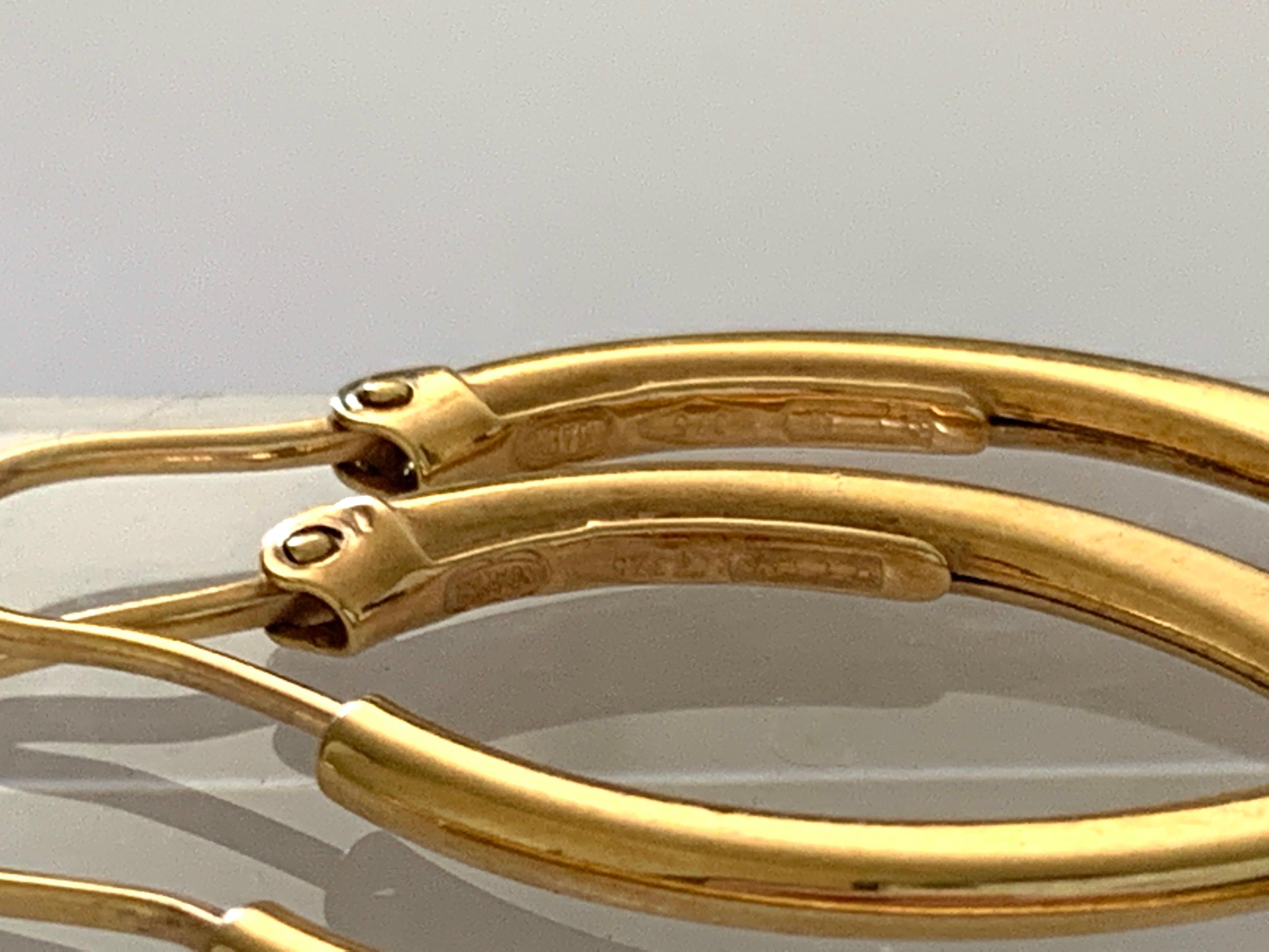 Ovale 9ct 375 Gold-Ohrringe von italienischem Goldschmied UnoAerre. 1
