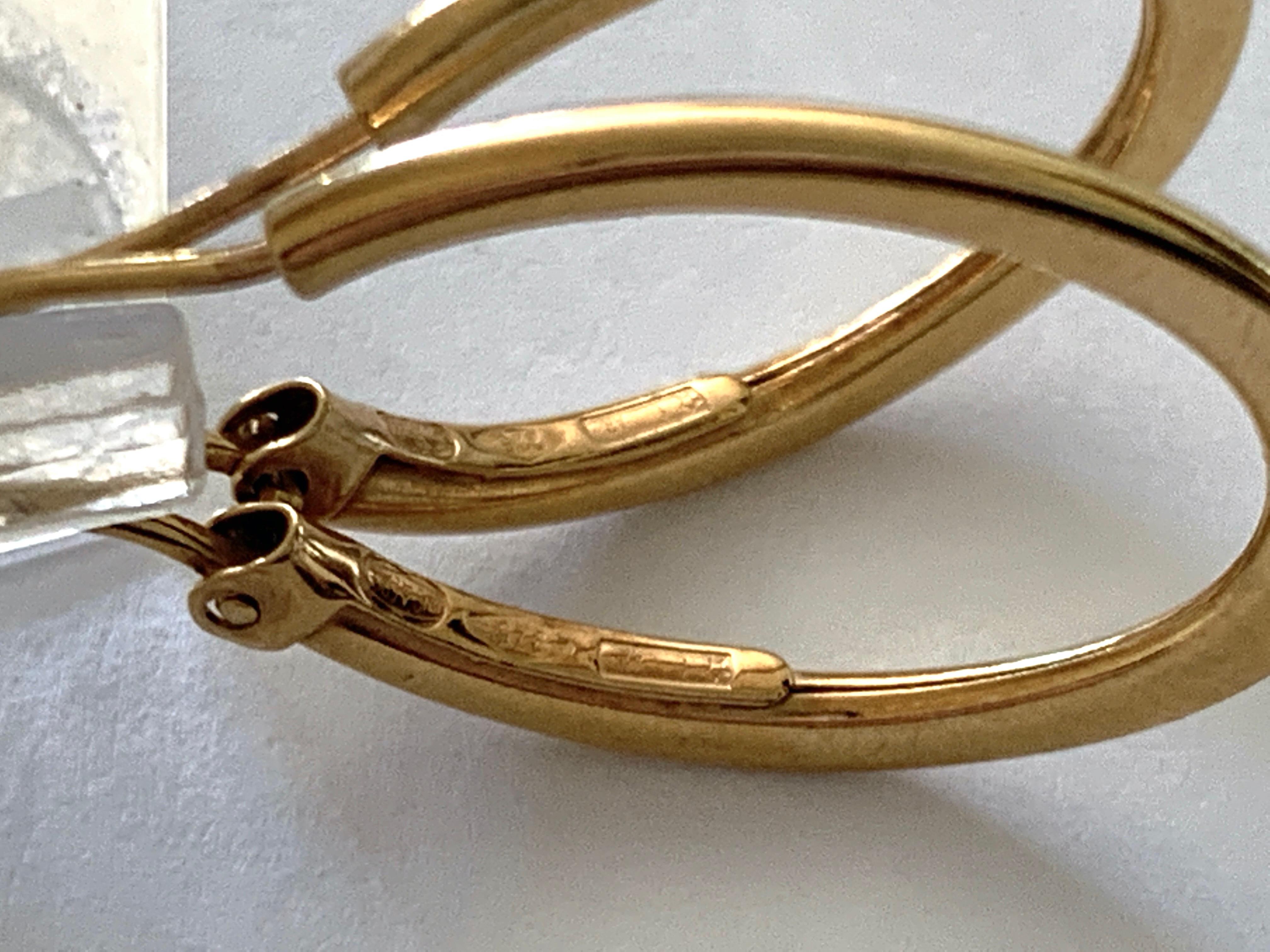 Ovale 9ct 375 Gold-Ohrringe von italienischem Goldschmied UnoAerre. 2