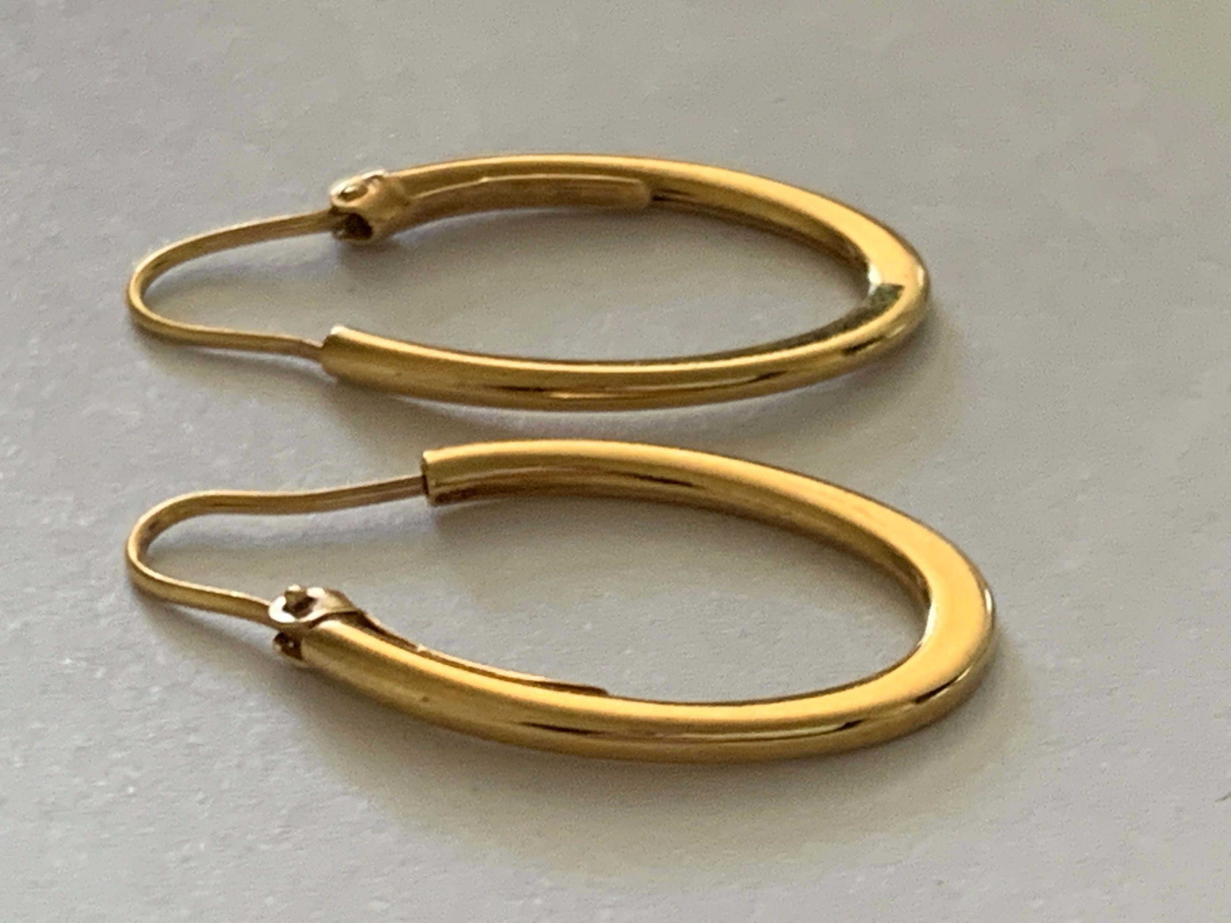 Ovale 9ct 375 Gold-Ohrringe von italienischem Goldschmied UnoAerre. 5