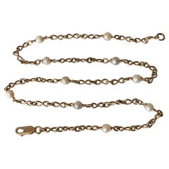 rosary pea necklace 9ct 375 Gold Pearl Necklace
