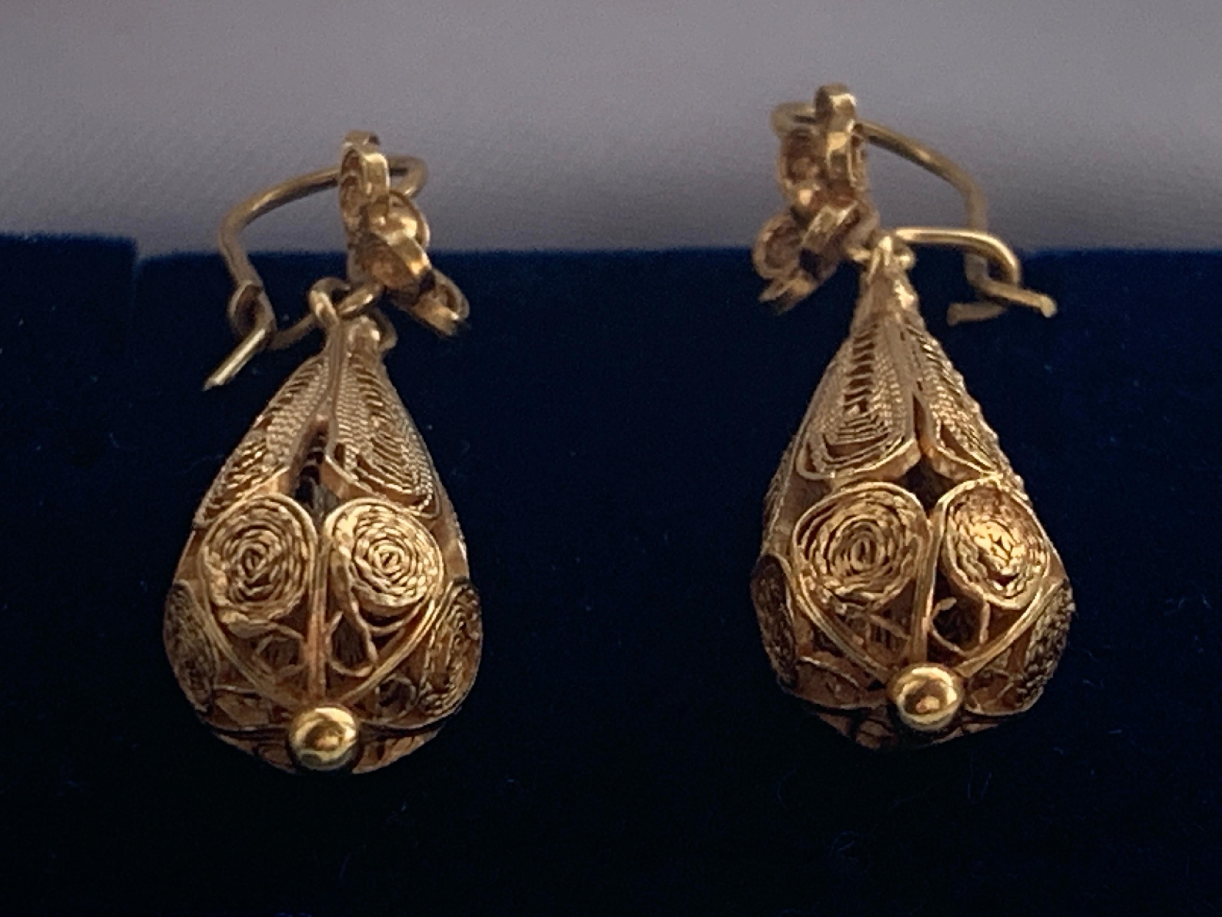 portuguese filigree earrings