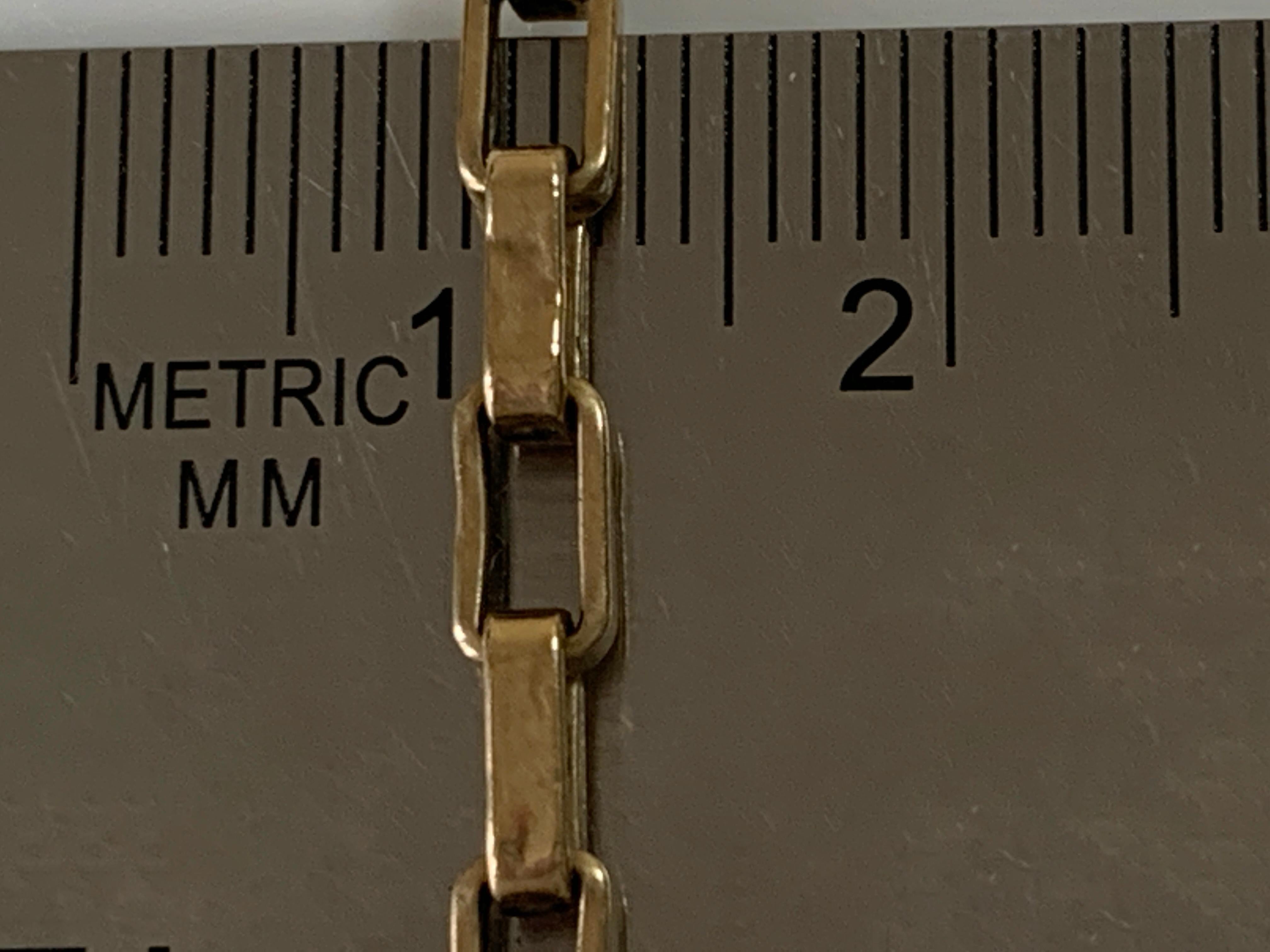 Retro 9ct 375 Gold Rectangular Link Chain