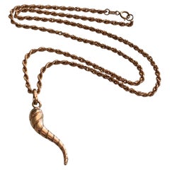 9ct 375 Gold Rope Chain & Horn of Plenty Choker