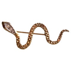 9ct 375 Gold Snake Brooch Fully Hallmarked