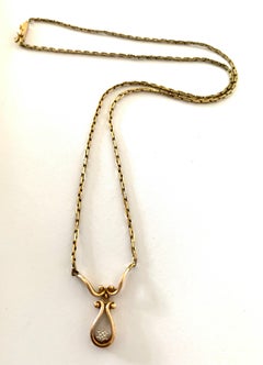 9ct 375 Gold Tiny Dia. Set Necklace