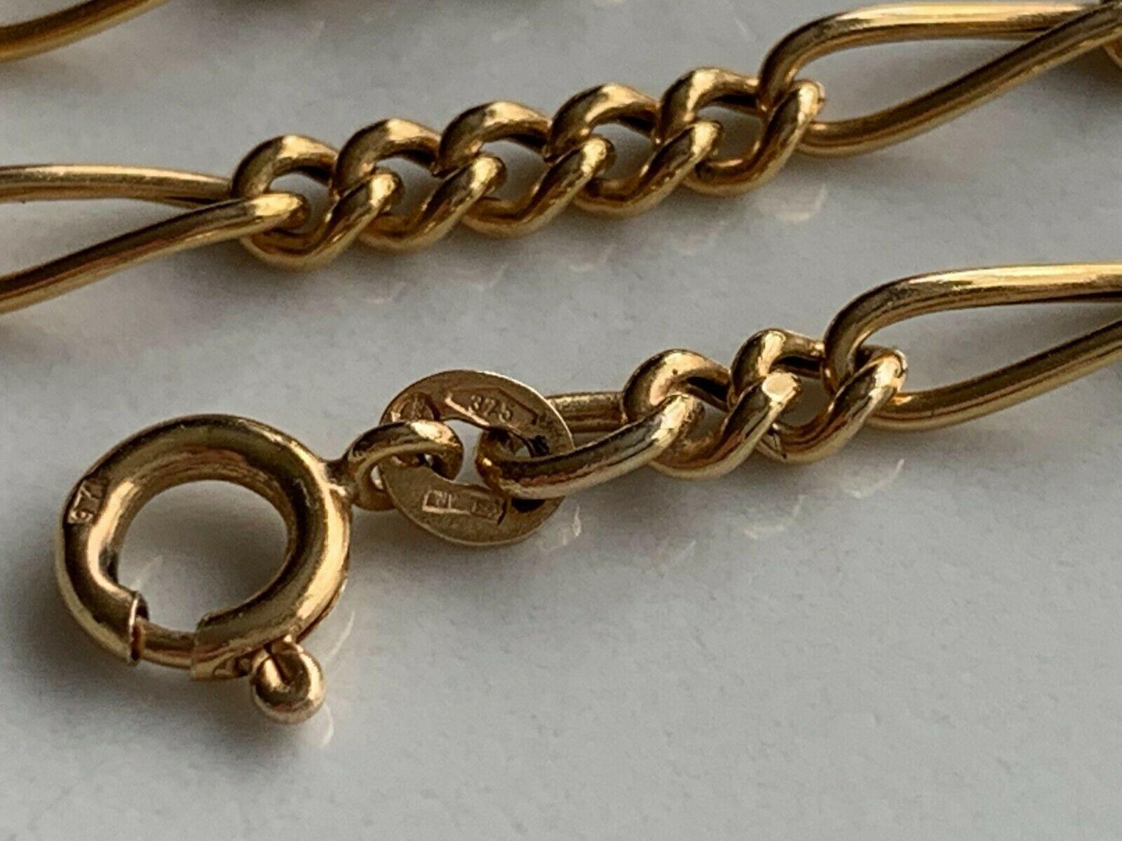 9ct 375 Gold UnoAerre Figaro Chain In Good Condition In London, GB