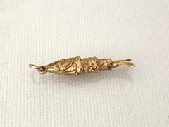 9ct 375 Gold Vintage Articulated Fish Pendant