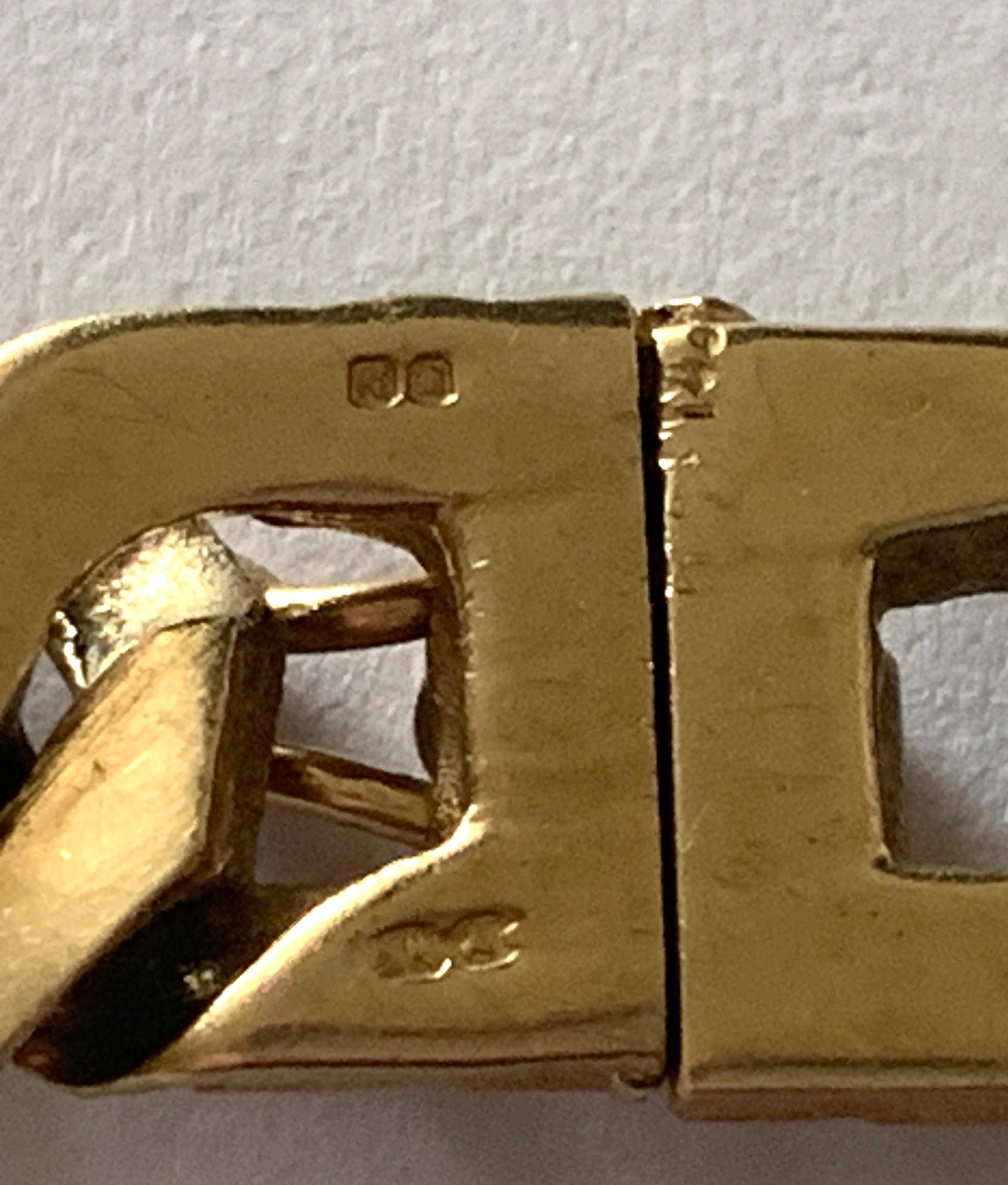 9ct 375 Gold Vintage Cuban Link Bracelet For Sale 3